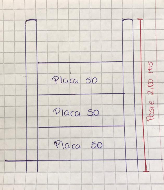 PANDERETA DE HORMIGON CON 3 PLACAS DE 0,50cm