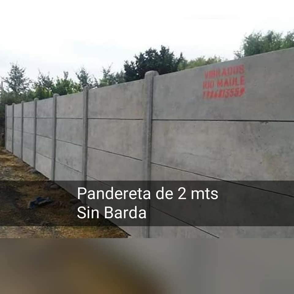 Pandereta de Hormigón Hebras de Fierro 2.00 sin barda