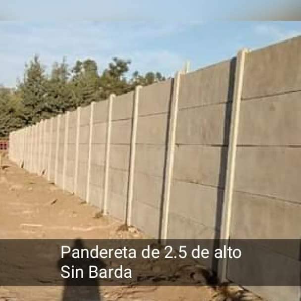 Pandereta de Hormigón Hebras de Fierro 2.50 sin barda