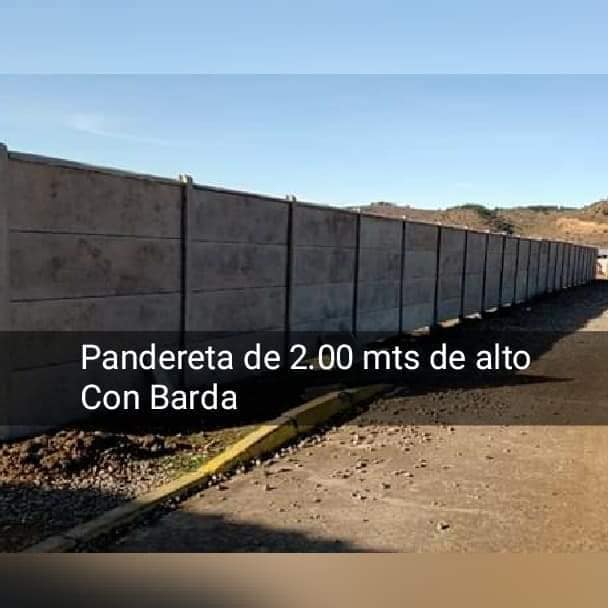 Pandereta de Hormigón con MALLA ACMA 2.00 mts con barda